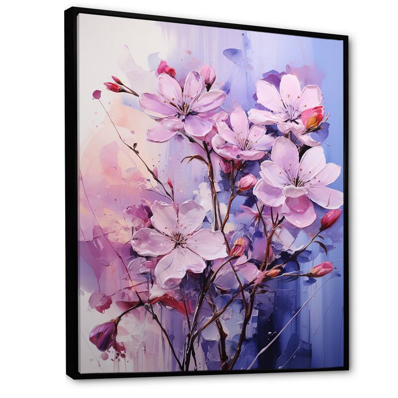 Designart "Lilacs Representation Multicolored Acrylic I" Lilacs Framed